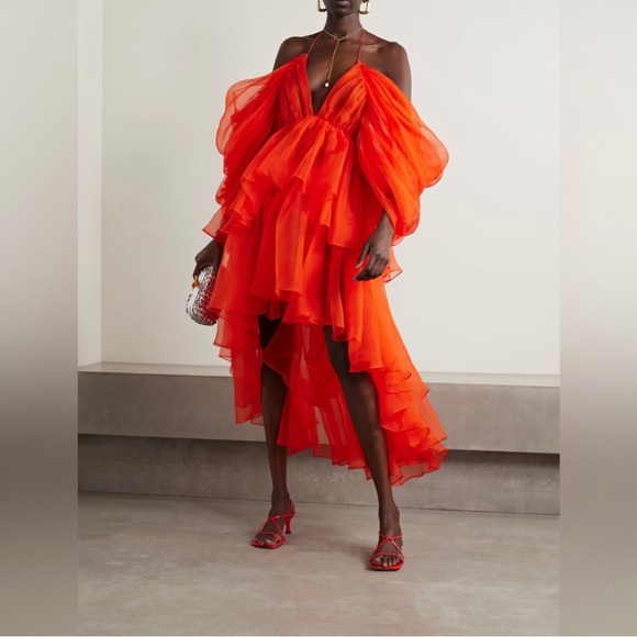 Zimmermann Dresses & Skirts - ZIMMERMANN Natura tiered gathered silk-organza halterneck dress